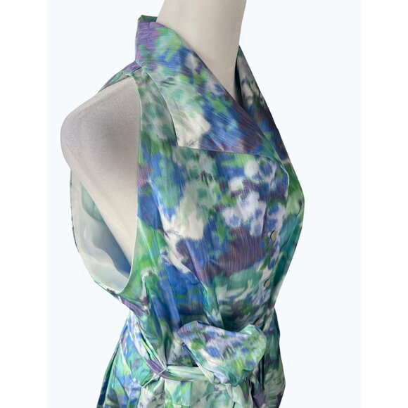 Sara Campbell Ashley Floral Halter Neck Button-Down Maxi Dress W/ Belt Size 12 - Picture 12 of 15